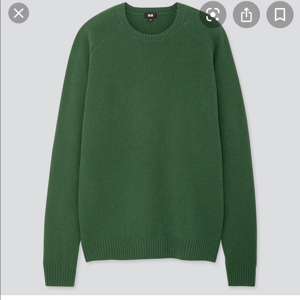 COPY - Uniqlo Premium Lambswool Forest Green Swea…